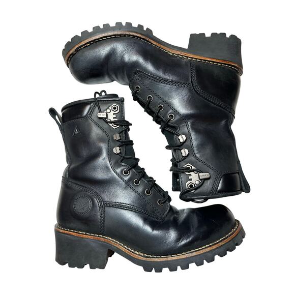 Hawx 8" WP Logger Soft Toe Leather Work Boot Black Mens Size 8.5D - Picture 1 of 5